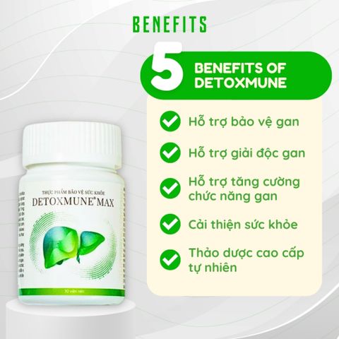 [Premium] Detoxmune Max – Viên uống hỗ trợ thải độc gan, bảo vệ gan & thanh lọc cơ thể 30 viên