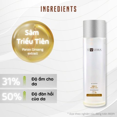 [Organic] Nước tẩy trang Vxebra sạch sâu, dịu nhẹ loại bỏ bụi, tế bào chết, không cồn paraben 180mL