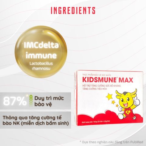 [Organic] Cốm Kidsmune Max - Tiêu hóa tốt, giúp trẻ ăn ngon, miễn dịch khỏe, phát triển tốt 20 gói