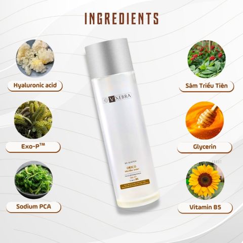 [Organic] Nước tẩy trang Vxebra sạch sâu, dịu nhẹ loại bỏ bụi, tế bào chết, không cồn paraben 180mL
