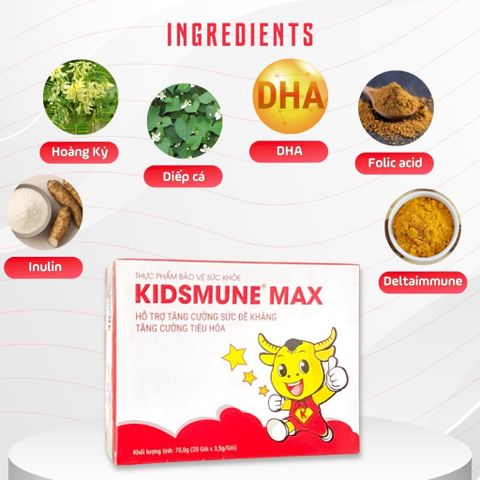 [Organic] Cốm Kidsmune Max - Tiêu hóa tốt, giúp trẻ ăn ngon, miễn dịch khỏe, phát triển tốt 20 gói