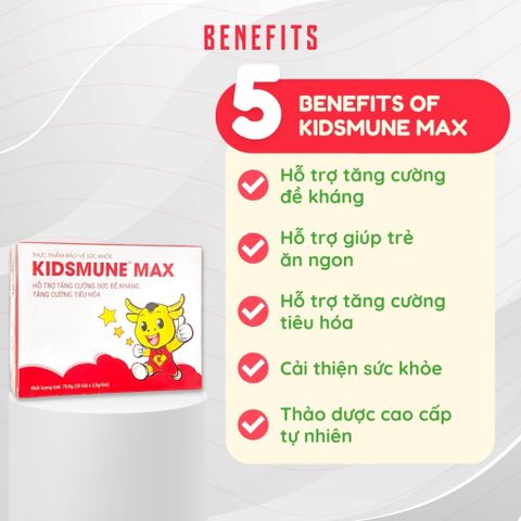 [Organic] Cốm Kidsmune Max - Tiêu hóa tốt, giúp trẻ ăn ngon, miễn dịch khỏe, phát triển tốt 20 gói
