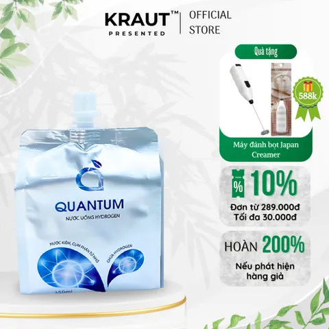 [Organic] (Siêu lời) Nước hydrogen Quantum trung hòa axit cơ thể, ngăn ngừa oxy hóa 10 bịch 350mL