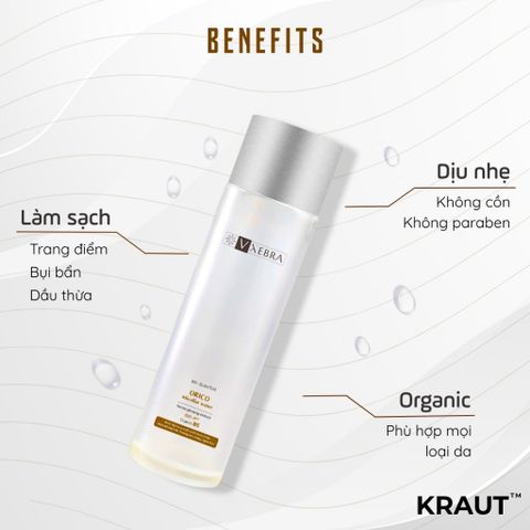 [Organic] Nước tẩy trang Vxebra - Làm sạch bụi mịn, giúp da tự nhiên, không gây khô da 180mL