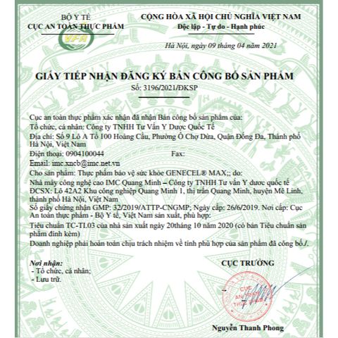 [Organic] Genecel Max – Hỗ trợ tăng sức đề kháng, chống oxy hóa, hỗ trợ chống lão hóa 30 viên