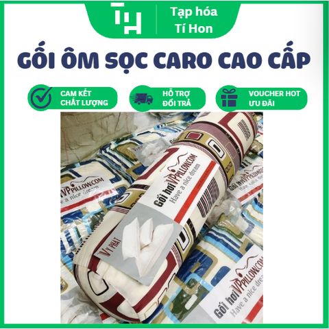 Gối ôm hơi sọc caro cao cấp (TH467)