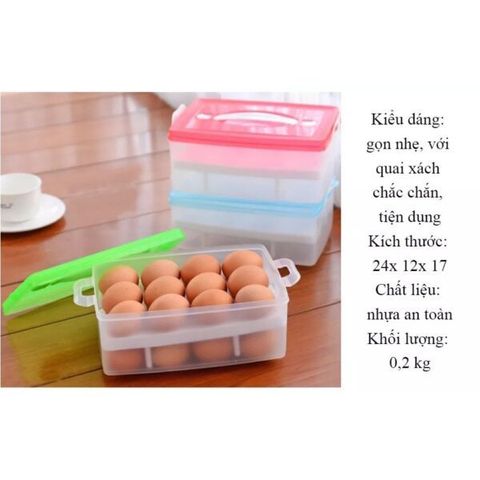Khay đựng trứng 2 tầng 24 quả (Màu ngẫu nhiên) (TH476)