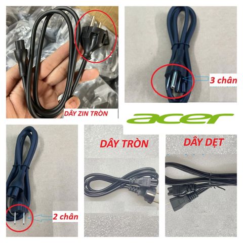 Dây Nguồn Sạc Laptop Acer Phụ Kiện Chất Lượng Cao, Mới 100% 1 Mét - Chất Lượng Tốt, An Toàn
