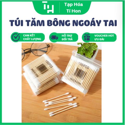 Túi 100 Tăm bông ngoáy tai (TH486)