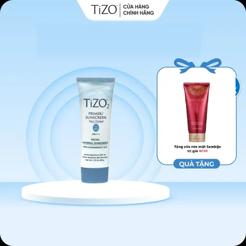 Kem chống nắng khoáng chất TiZO2 kiêm kem lót SPF40 PA++++ 50g - Bảo vệ da nhạy cảm, chống nước hiệu quả và tạo lớp nền mịn mượt.