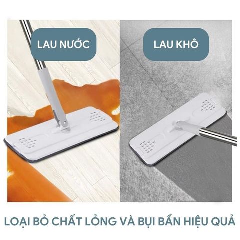 Bộ Thùng Lau Nhà GOSO Plus + 2 Miếng lau sợi thủy tinh (TH519) (Màu ngẫu nhiên)