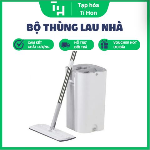 Bộ Thùng Lau Nhà GOSO Plus + 2 Miếng lau sợi thủy tinh (TH519) (Màu ngẫu nhiên)