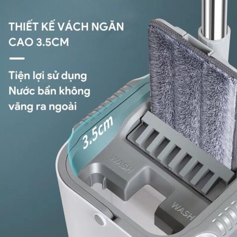 Bộ Thùng Lau Nhà GOSO Plus + 2 Miếng lau sợi thủy tinh (TH519) (Màu ngẫu nhiên)