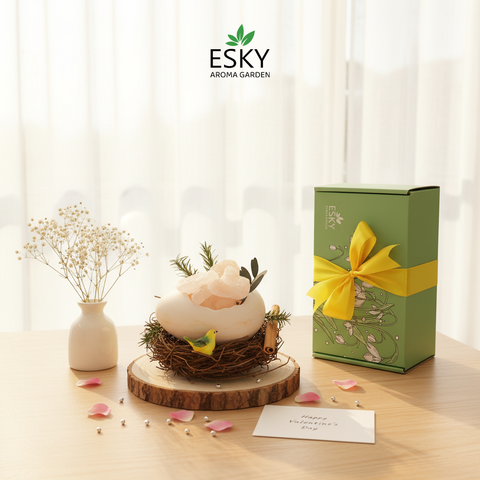 Set Quà Tặng Nam Nữ Tinh Dầu Đá Khuếch Tán Tổ Chim ESKY AROMA GARDEN Quà Tặng Sinh Nhật Noel Tết