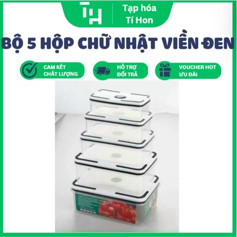 Bộ 5 hộp chữ nhật viền đen (TH520)