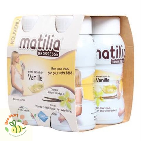 Sữa bầu Matilia Vị Vani Sữa Bầu Pha Sẵn Bổ Sung Dưỡng Chất Cho Bé (Lốc 4 hộp) 200ml
