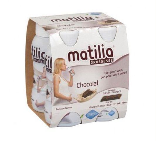 Sữa bầu Matilia Vị socola Sữa Bầu Pha Sẵn Bổ Sung Dưỡng Chất Cho Bé (Lốc 4 hộp) 200ml