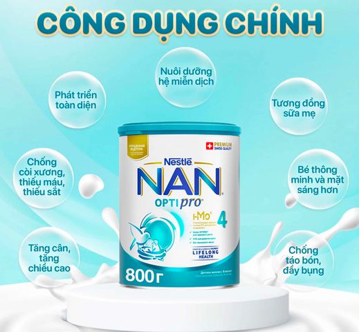 Sữa Nan Nga HMO Optipro Số 4 Mamako Bổ Sung Dinh Dưỡng Cho Bé Hộp 800g