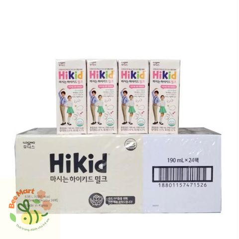 THÙNG Sữa Hikid pha sẵn hỗ trợ phát triển chiều cao cho bé từ 1 tuổi trở lên - Thùng 24 hộp _190ml