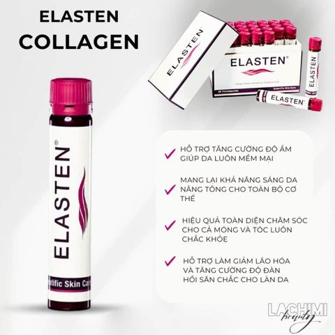 Elasten Collagen Drink Collagen Nước Trẻ Hóa Da Hộp 28 Ống x 25ml