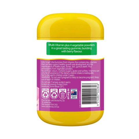 Nature’s Way Kids Smart Vita Gummies Multi-vitamin + Vegies Kẹo Dẻo Vitamin Rau Củ Cho Bé 60 Viên