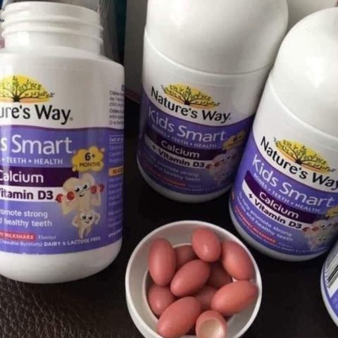Nature's Way Kids Smart Calcium + Vitamin D3 Bursts Canxi & Vitamin D3 Cho Bé 50 Viên