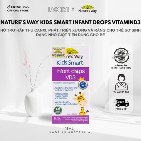 Nature’s Way Kids Smart Infant Drops Vitamin D3 Vitamin D3 Cho Trẻ Sơ Sinh 13ml