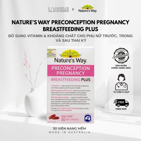 Nature’s Way PreConception Pregnancy Breastfeeding Plus Vitamin Cho Phụ Nữ Trước & Sau Thai Kỳ