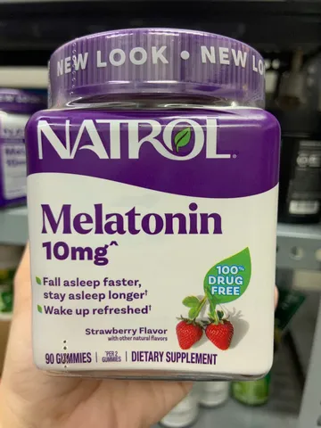 Kẹo ngủ Natrol Me .lato..n.in sleep Gummies 10mg hu 90 vien cua my