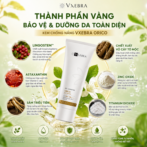 Kem Chống Nắng Orico Vxebra SPF50+ PA++++ Dưỡng Ẩm Ngừa Lão Hóa Bảo Vệ Da Khỏi Tia UV