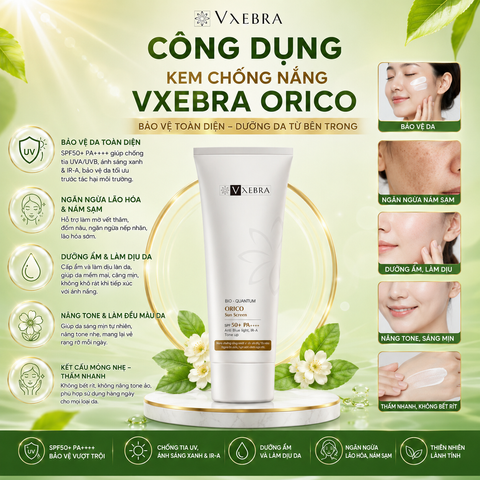Kem Chống Nắng Orico Vxebra SPF50+ PA++++ Dưỡng Ẩm Ngừa Lão Hóa Bảo Vệ Da Khỏi Tia UV