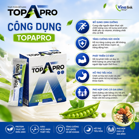 TOPAPRO Protein Thực Vật Non-GMO | Bổ Sung Đạm Thực Vật, Acid Amin, Dinh Dưỡng Cho Cả Gia Đình
