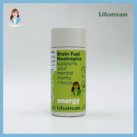 Viên uống tăng cường tập trung, tỉnh táo New Zealand Lifestream Brain Fuel Nootropics 60 viên