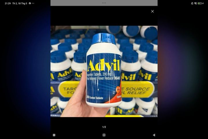 Viên uống giảm đau hạ sốt Advil Ibuprofen 200mg của Mỹ 360 viên