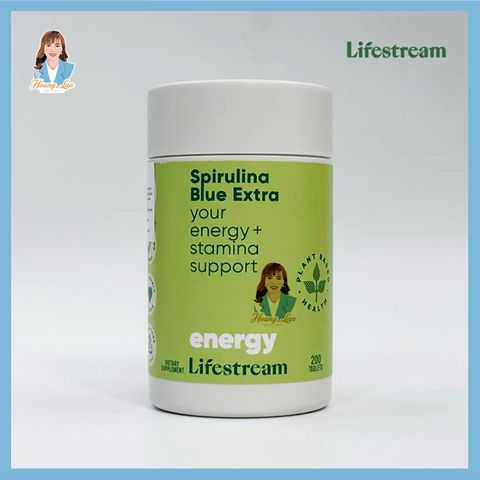 Viên uống tảo xoắn bổ sung vitamin khoáng chất New Zealand Lifestream Spirulina Blue Extra 200 viên