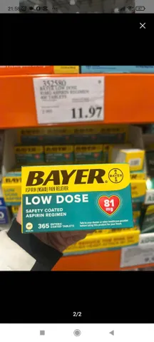 Viên giảm đau và ngăn ngừa nhồi máu cơ tim Bayer Low Dose Aspirin 81mg 365 viên 747884