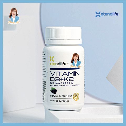 Viên uống bổ sung vitamin d3+k2 New Zealand Xtend Life Vitamin D3 + K2 60 viên