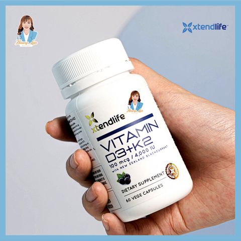 Viên uống bổ sung vitamin d3+k2 New Zealand Xtend Life Vitamin D3 + K2 60 viên