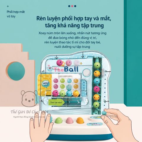 Máy bắt bóng đồ chơi trí tuệ Puzzle có đèn nhạc giúp bé phản xạ nhanh nhẹn Thế giới đồ chơi 1104