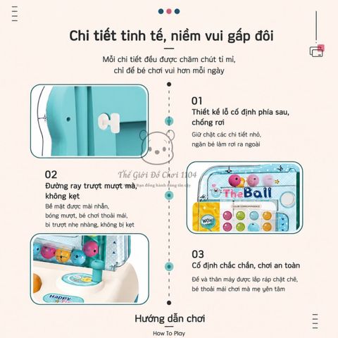 Máy bắt bóng đồ chơi trí tuệ Puzzle có đèn nhạc giúp bé phản xạ nhanh nhẹn Thế giới đồ chơi 1104