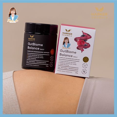 Bột cân bằng hệ vi sinh đường ruột 3 trong 1 New Zealand Harker Herbals GutBiome Balance 130g