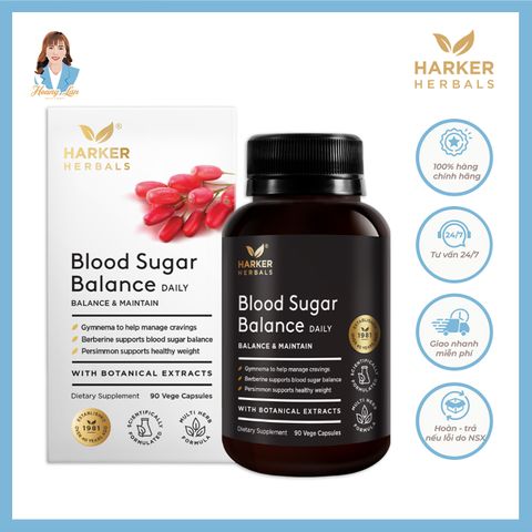 Viên uống cân bằng lượng đường trong máu New Zealand Harker Herbals Blood Sugar Balance 90 viên