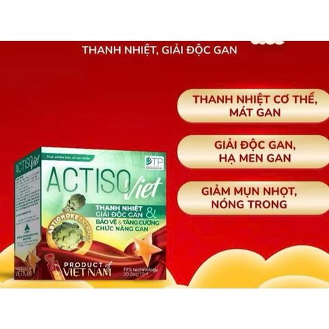 Actiso việt hộp 20 ống, hỗ trợ thanh nhiệt mát gan, nóng trong người, loại thơm ngon dễ uống
