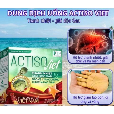 Actiso việt hộp 20 ống, hỗ trợ thanh nhiệt mát gan, nóng trong người, loại thơm ngon dễ uống