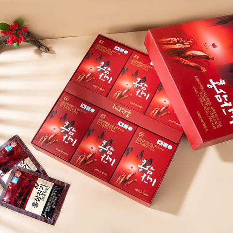 HỒNG SÂM HÀN QUỐC 6 NĂM TUỔI – TINH HOA BỒI BỔ SỨC KHỎE  HỘP 30 GÓI