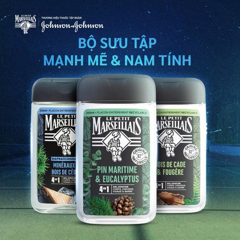 Sữa Tắm Nam 4 in 1 92% Thiên Nhiên Le Petit Marseillais Nhiều Mùi Hương 250ml