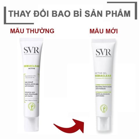 Kem dưỡng giảm mụn, ngừa thâm, kiểm soát dầu SVR Sebiaclear Active Gel 40ml