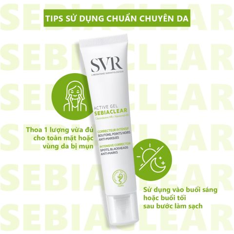 Kem dưỡng giảm mụn, ngừa thâm, kiểm soát dầu SVR Sebiaclear Active Gel 40ml