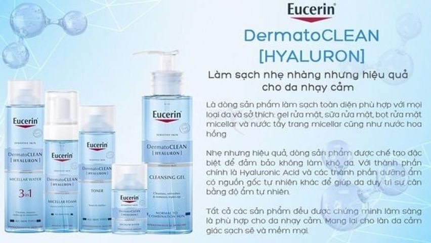 Nước Tẩy Trang Eucerin DermatoCLEAN 400ml - Nước Tẩy Trang Dịu Nhẹ Cho Da Nhạy Cảm, Cấp Ẩm, Làm Sạch Makeup 3 In 1