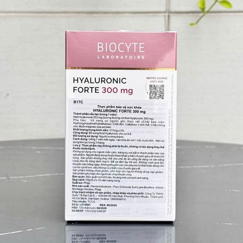 Viên Uống Nâng Cơ Ngăn Lão Hoá Da Biocyte Hyaluronic Forte 300 mg - Giải Pháp Làm Đẹp Đến Từ Pháp, 90 Viên